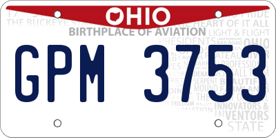 OH license plate GPM3753