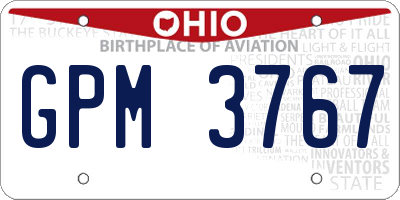 OH license plate GPM3767