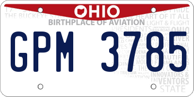 OH license plate GPM3785