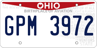 OH license plate GPM3972