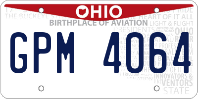 OH license plate GPM4064