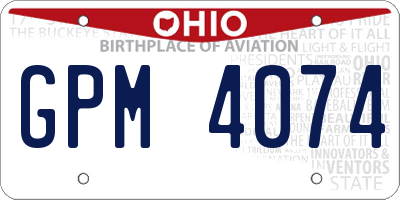 OH license plate GPM4074