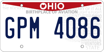 OH license plate GPM4086