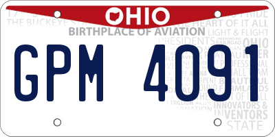 OH license plate GPM4091