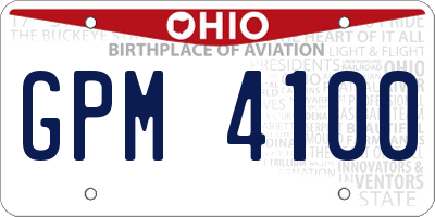 OH license plate GPM4100