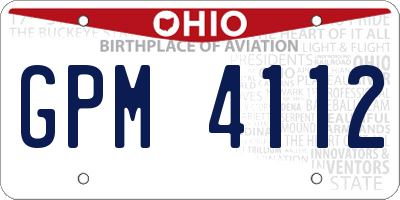 OH license plate GPM4112