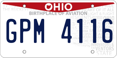 OH license plate GPM4116