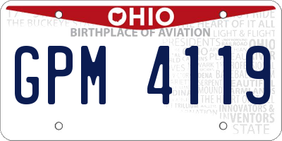 OH license plate GPM4119