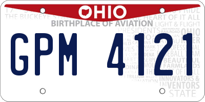 OH license plate GPM4121