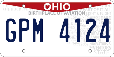OH license plate GPM4124