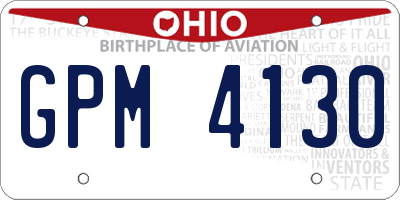OH license plate GPM4130