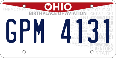 OH license plate GPM4131
