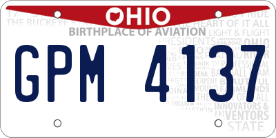 OH license plate GPM4137