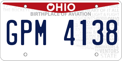 OH license plate GPM4138