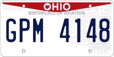 OH license plate GPM4148