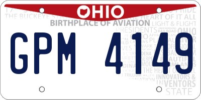 OH license plate GPM4149