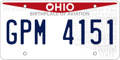 OH license plate GPM4151