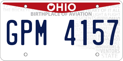 OH license plate GPM4157