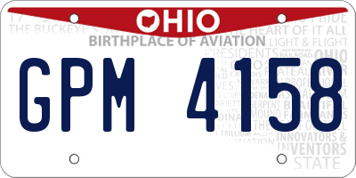 OH license plate GPM4158