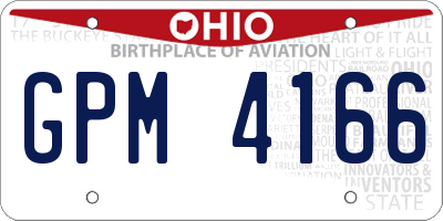OH license plate GPM4166