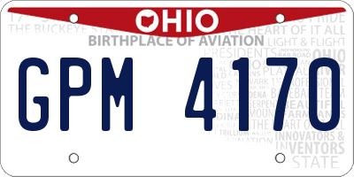 OH license plate GPM4170