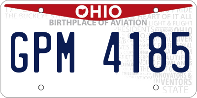 OH license plate GPM4185