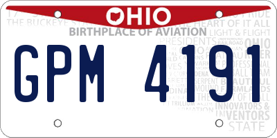 OH license plate GPM4191