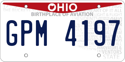OH license plate GPM4197