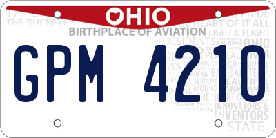 OH license plate GPM4210