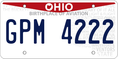 OH license plate GPM4222
