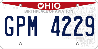 OH license plate GPM4229
