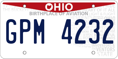 OH license plate GPM4232