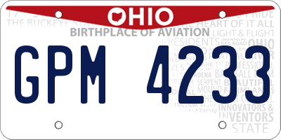 OH license plate GPM4233