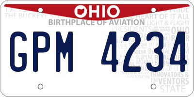 OH license plate GPM4234