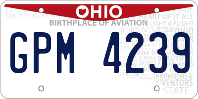 OH license plate GPM4239