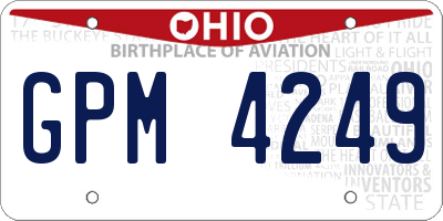 OH license plate GPM4249
