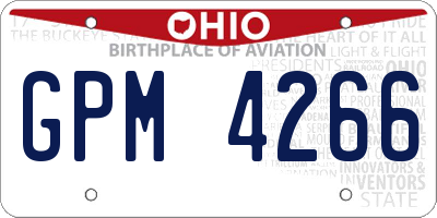 OH license plate GPM4266