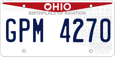OH license plate GPM4270
