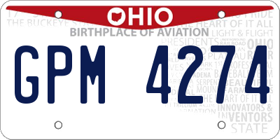 OH license plate GPM4274