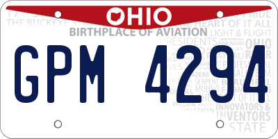 OH license plate GPM4294