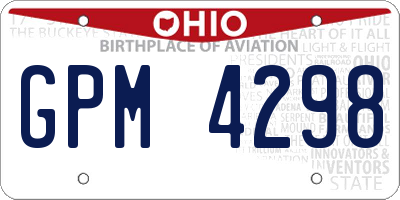 OH license plate GPM4298