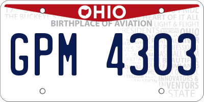 OH license plate GPM4303