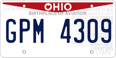 OH license plate GPM4309