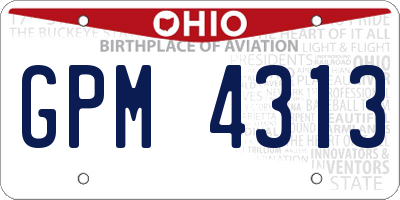 OH license plate GPM4313