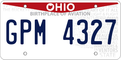 OH license plate GPM4327