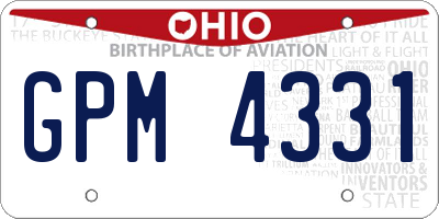 OH license plate GPM4331