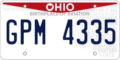 OH license plate GPM4335