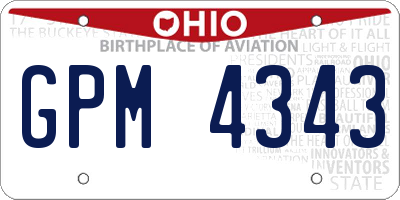 OH license plate GPM4343