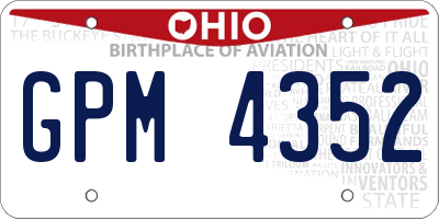 OH license plate GPM4352