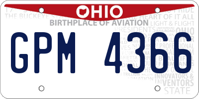 OH license plate GPM4366